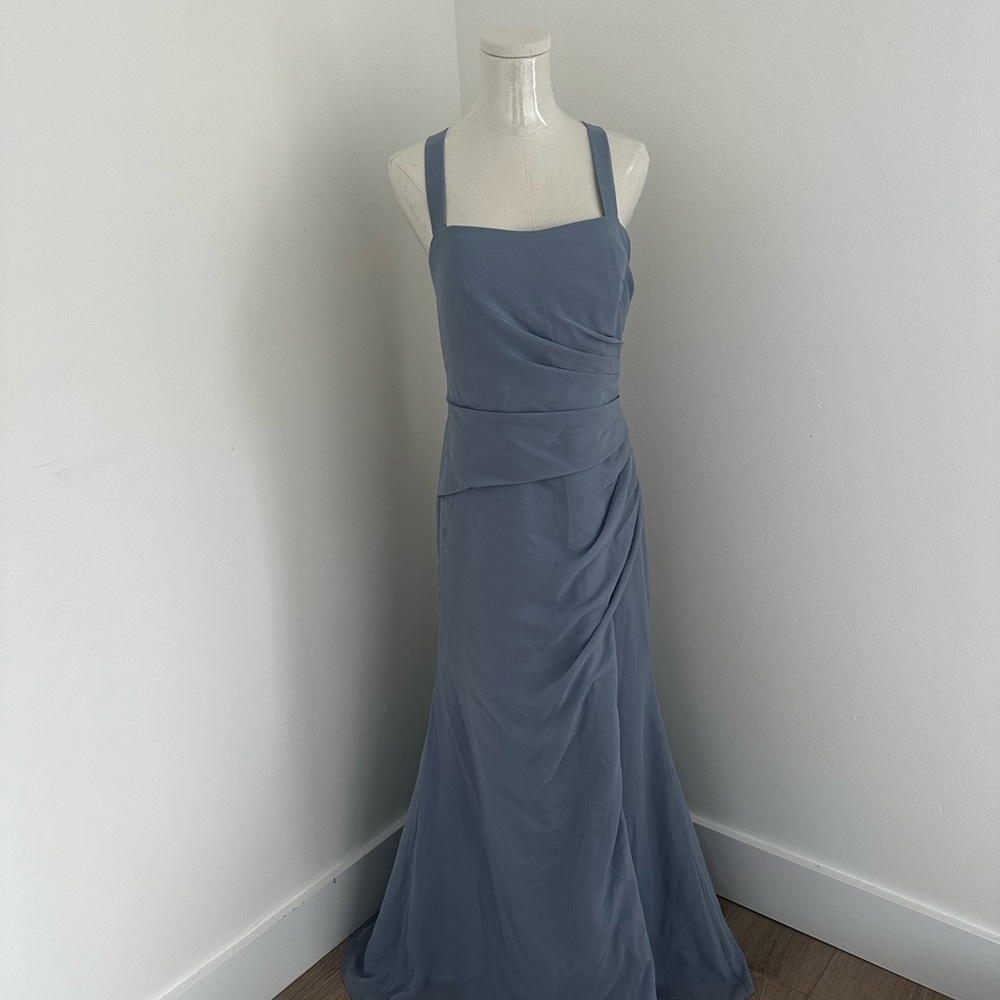 Square neck Bridesmaid dress - Blue